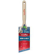 Wooster Hook and Hold 5301-2 1/2 Trim Paint Brush, 2-1/2 in W, Soft Angle Brush, 2-5/8 in L Bristle, Polyester Bristle